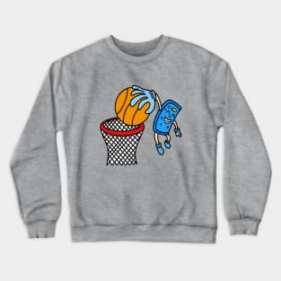 Funny cartoon basketball dunk Crewneck Sweatshirt